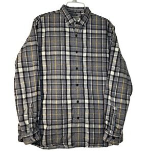 L.L.Bean Men's Plaid Flannel Shirt Slightly Fitted Button Down L-RG Cotton